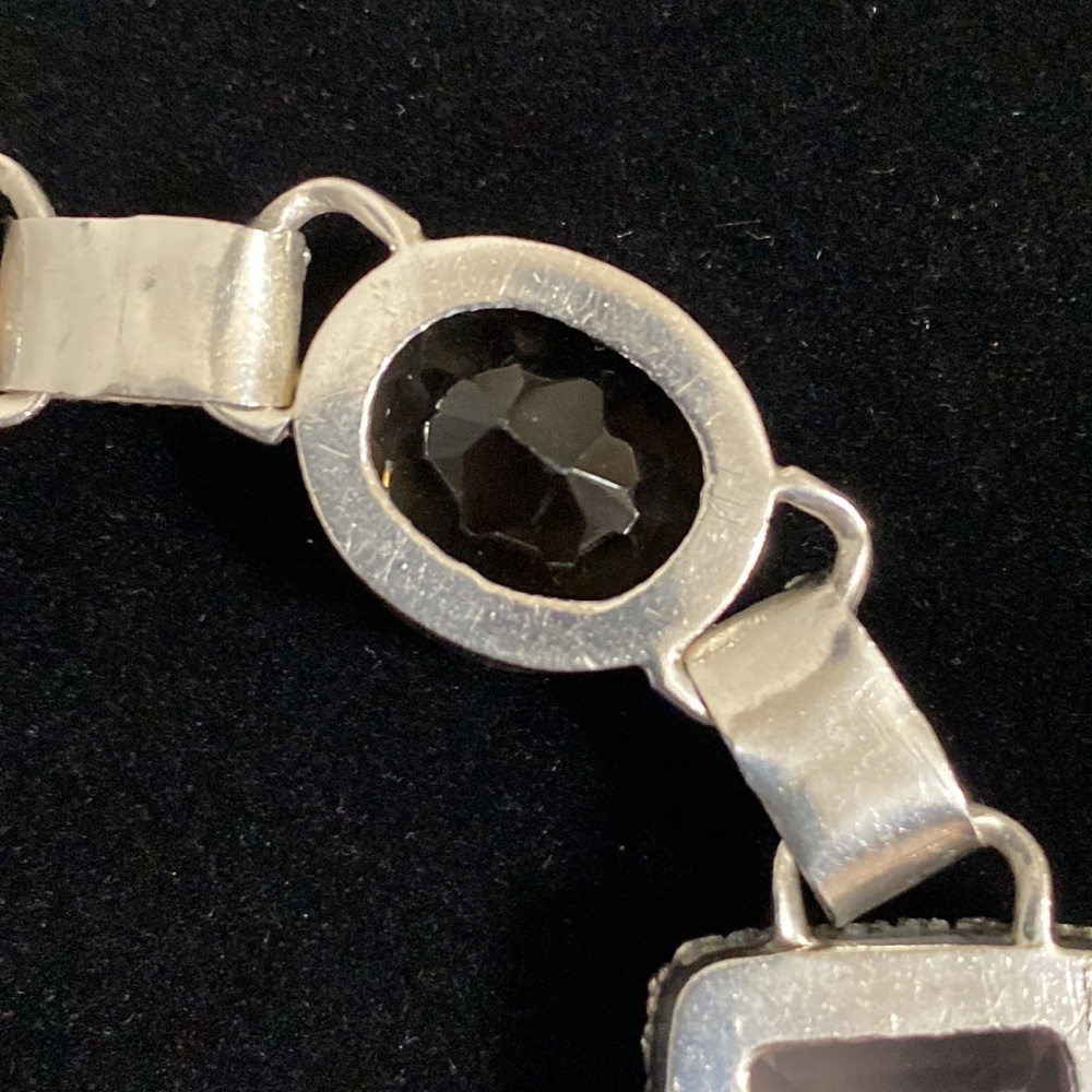 *SOLD*STERLING SILVER BOLD MULTI GEMSTONE LINK BRACELET - Picture 9 of 10
